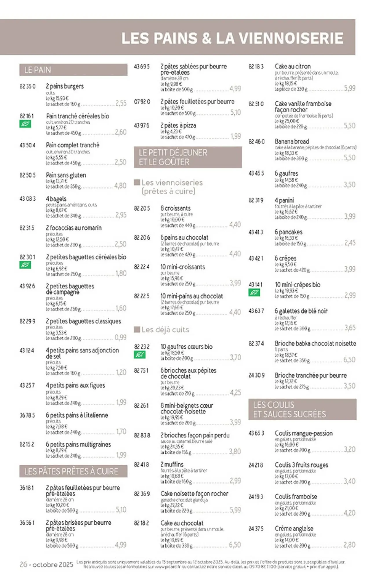 Catalogue Picard du 15 septembre au 16 novembre 2025 - Catalogue page 26