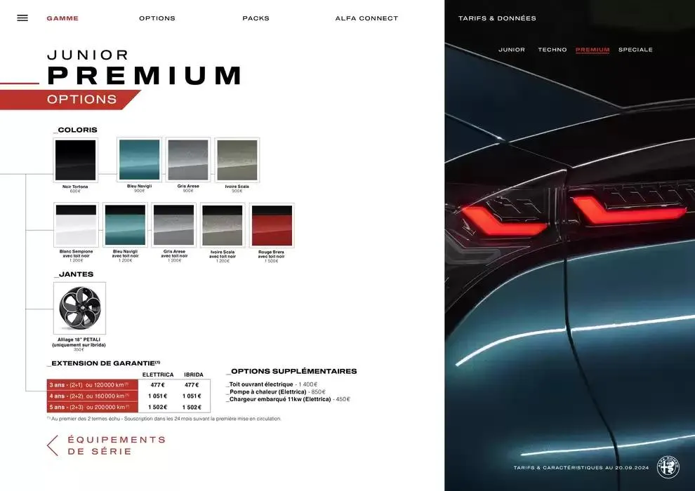 Catalogue Alfa Romeo JUNIOR du 10 octobre au 10 octobre 2025 - Catalogue page 10