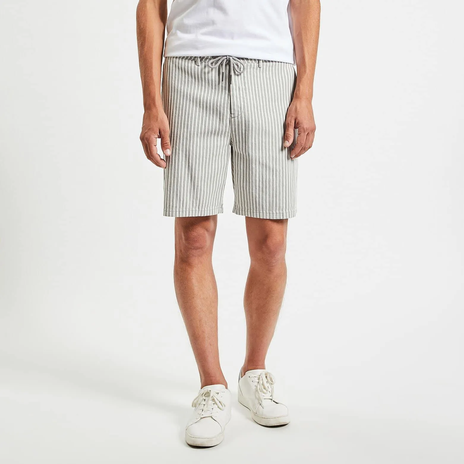 Bermuda rayé - Bleu moyen