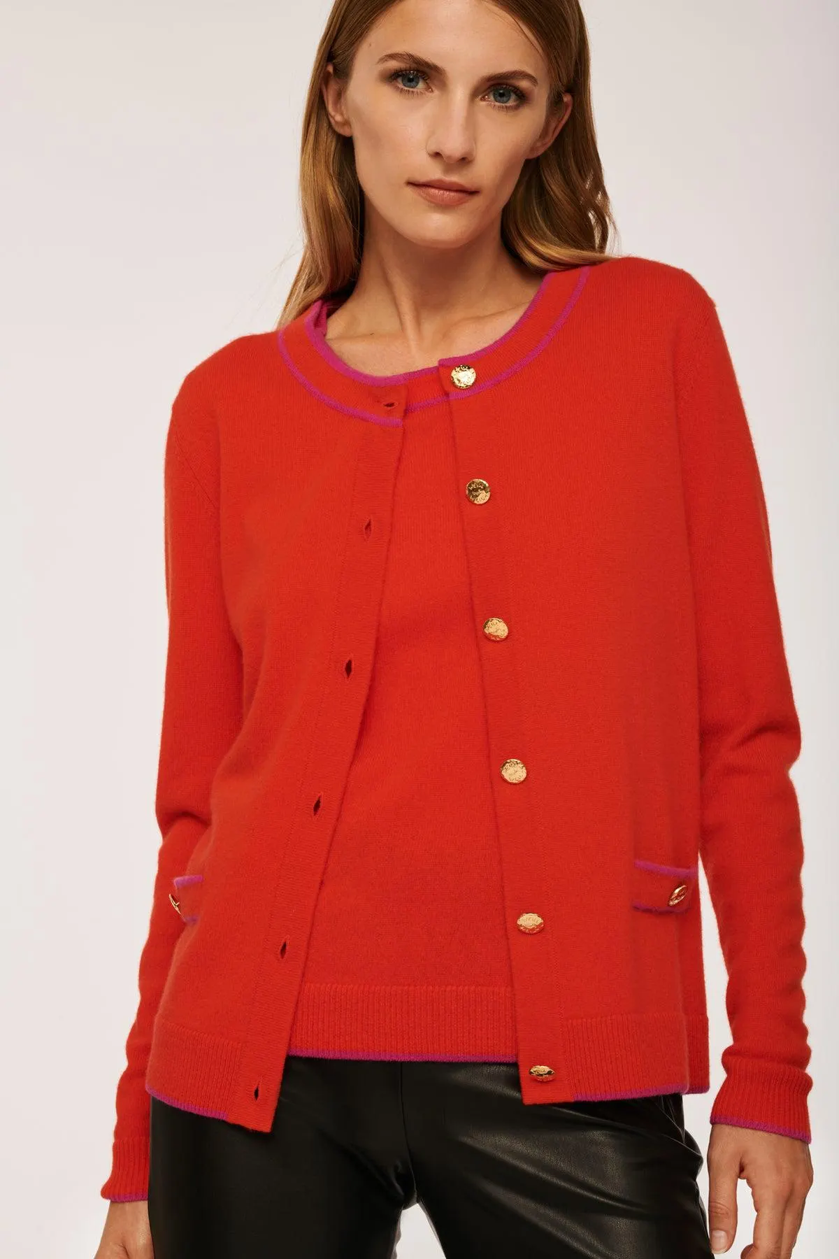 Cardigan bi-color en cachemire