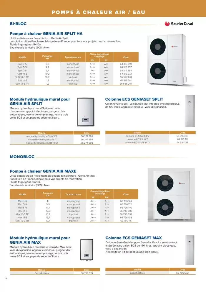 L'UNIVERS CHAUFFAGE, CLIMATISATION & PHOTOVOLTAÏQUE du 1 janvier au 31 décembre 2026 - Catalogue page 18