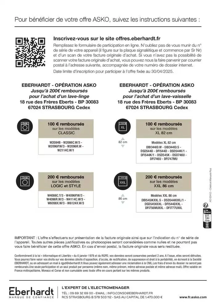 OFFRE ASKO : jusqu'à 200€ remboursés ! du 31 janvier au 31 mars 2025 - Catalogue page 4