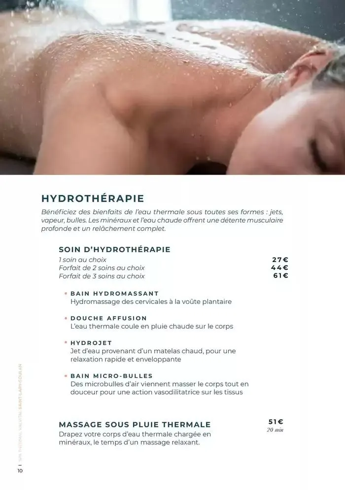 Carte Spa Saint-Lary-Soulan 2025 du 9 décembre au 31 décembre 2025 - Catalogue page 10