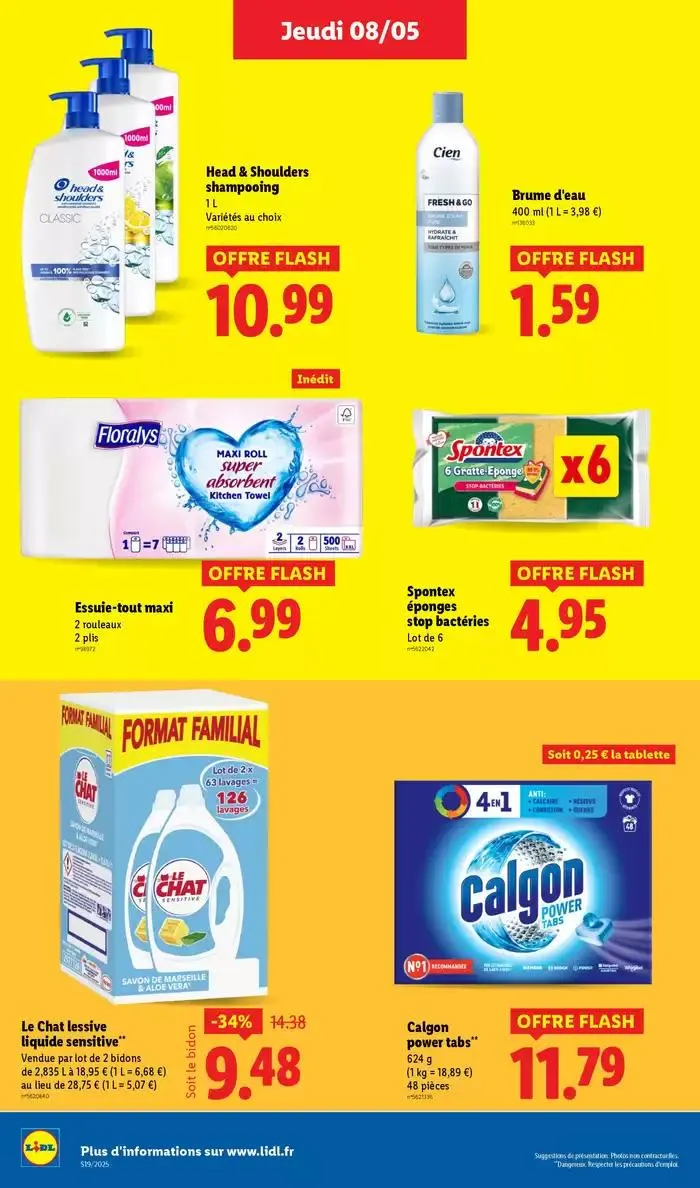 Profitez d'une baisse de prix dans les supermarchés Lidl sur vos produits du quotidien ! du 8 mai au 14 mai 2025 - Catalogue page 20