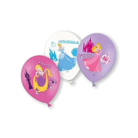 Lot de 6 ballons Princesses en latex 28 cm