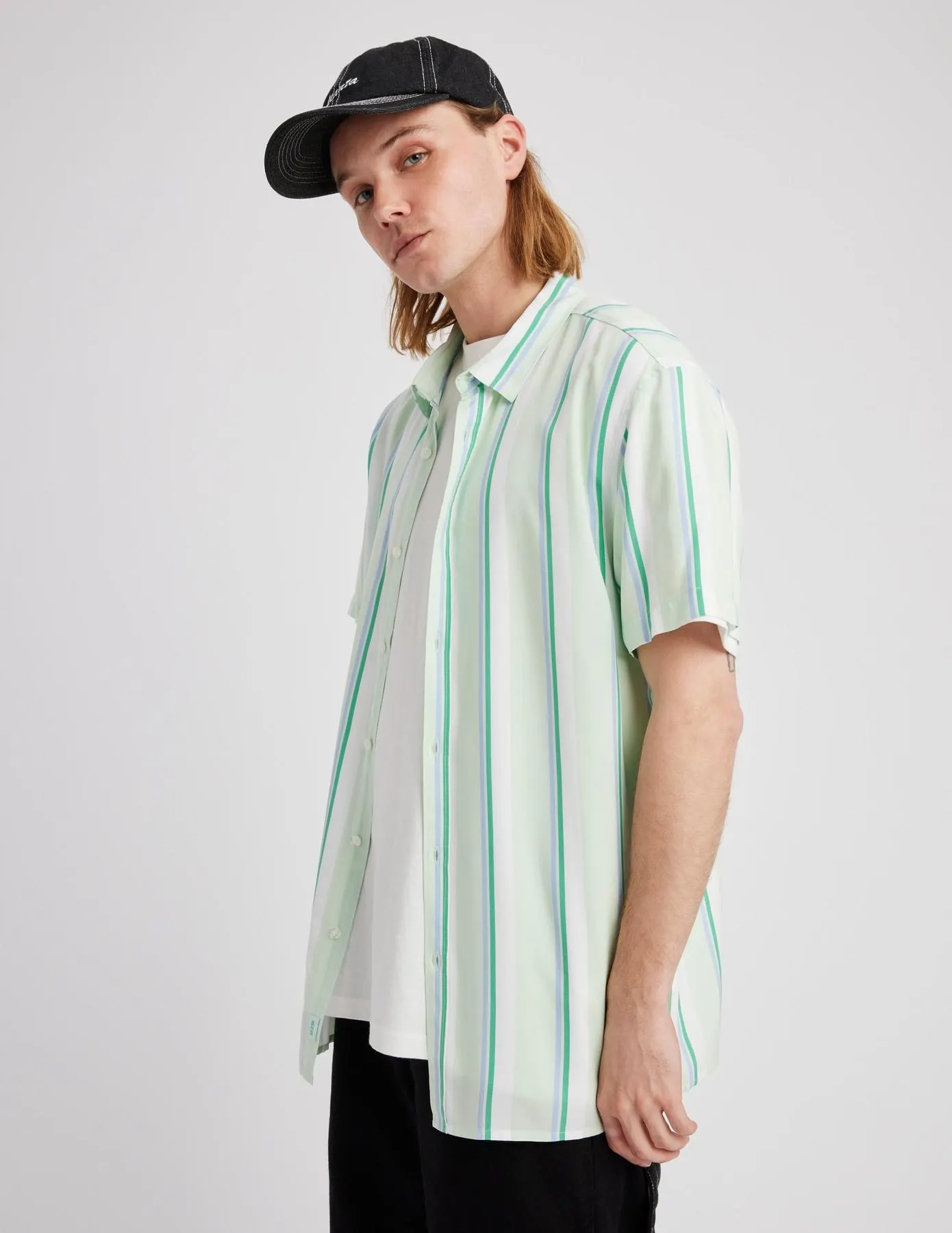 Chemisette rayée fluide - Vert