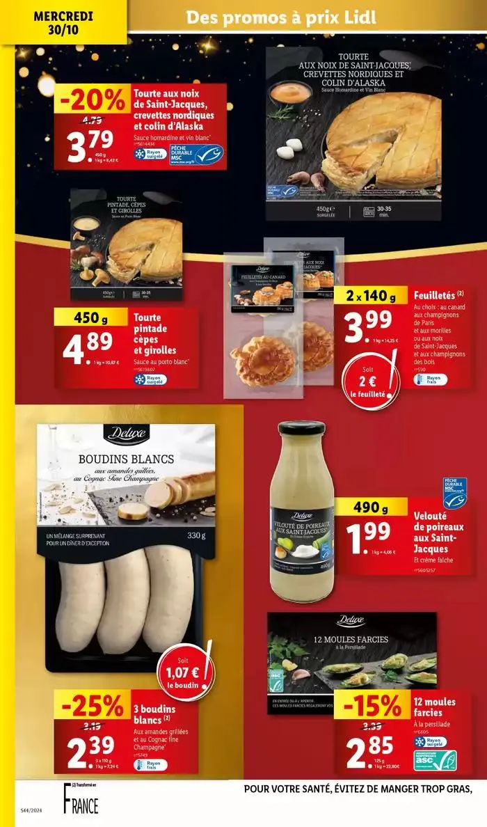 Bénéficiez de promotions sur une sélection de produits, incluant viande, fruit et fromage du 30 octobre au 5 novembre 2024 - Catalogue page 22