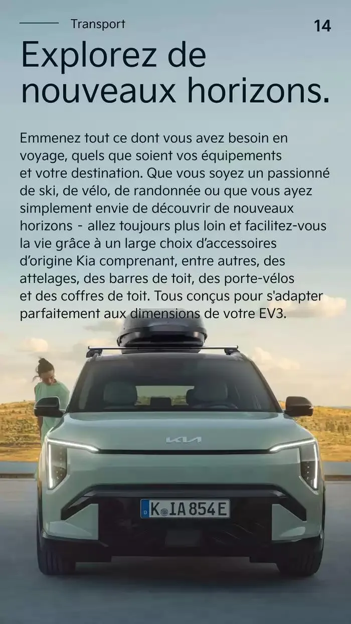KIA Nouveau EV3 100% électrique - Accessoires du 15 mai au 6 mai 2026 - Catalogue page 4