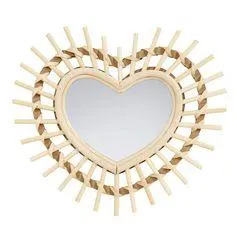 Miroir cœur bambou 22x23cm