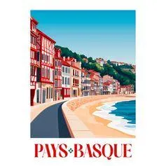 Affiche déco Pays Basque 30x40cm