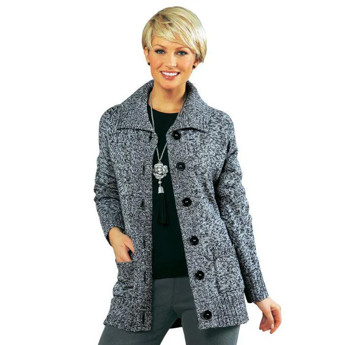 Cardigan maille moulinée