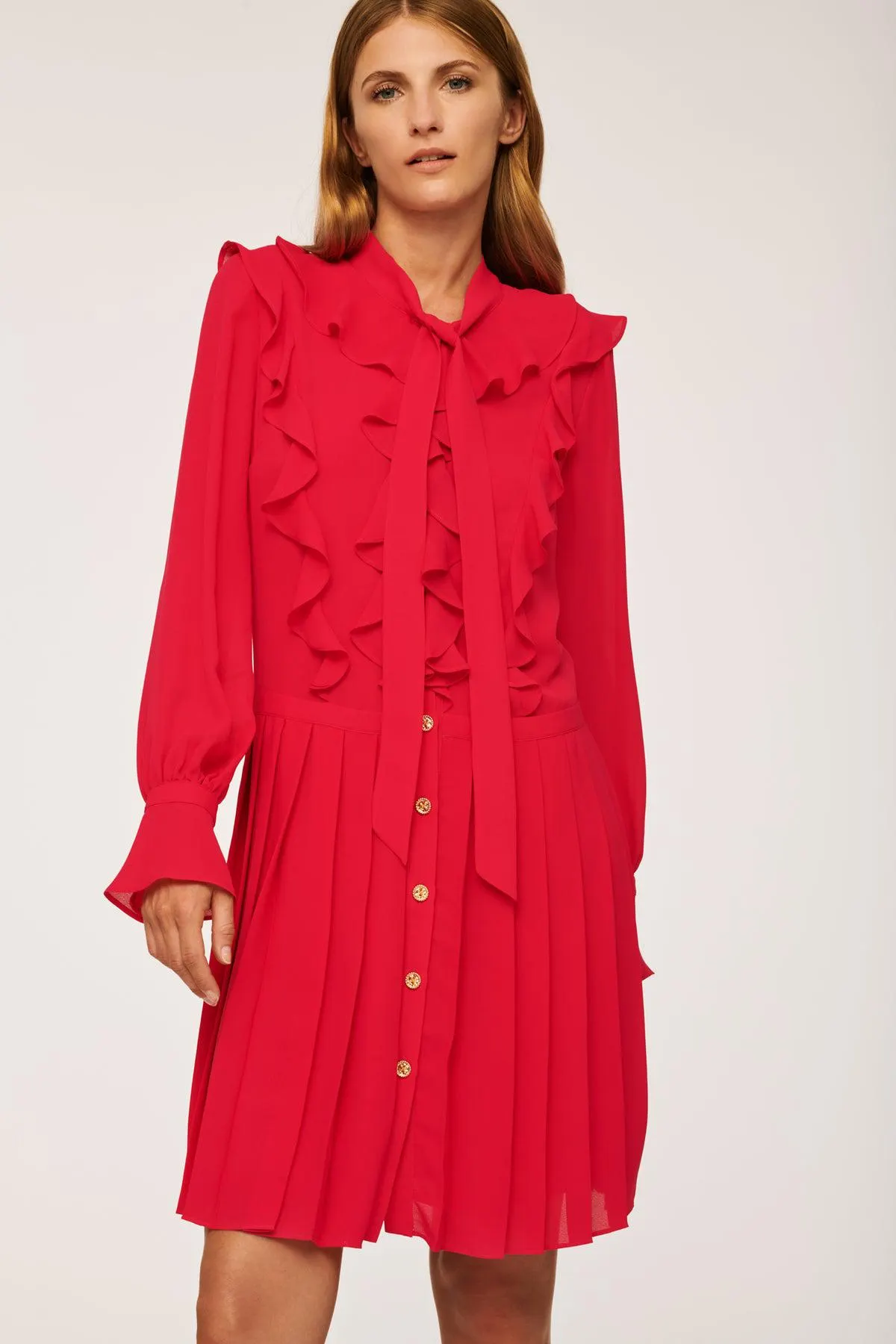 Robe cocktail plissée