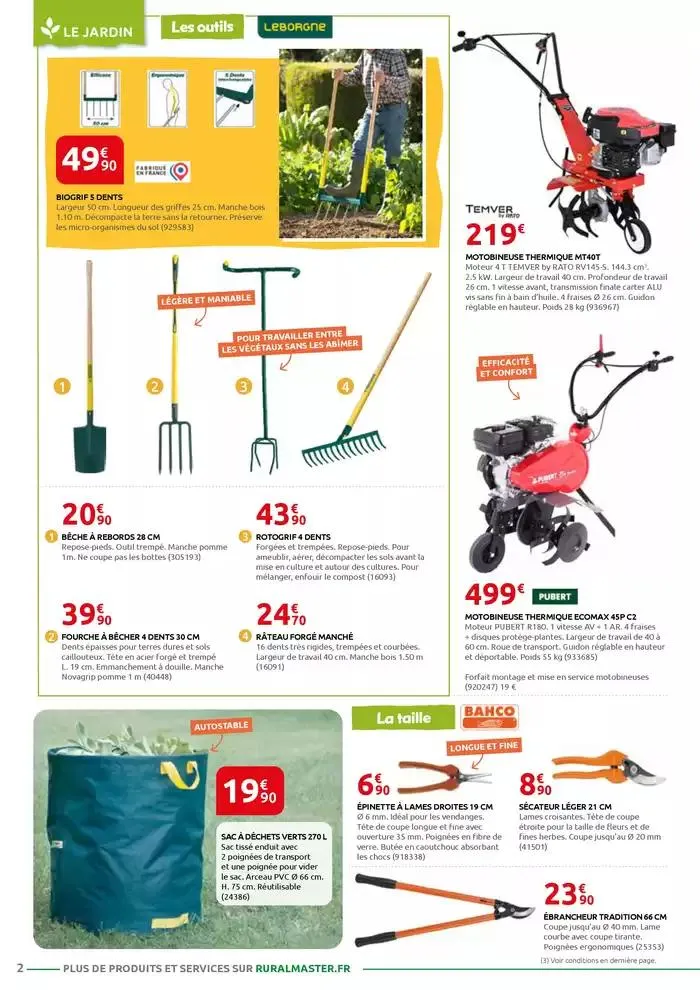 MOTOCULTURE - JARDINAGE - BRICOLAGE - DROGUERIE - ANIMALERIE du 3 mars au 29 mars 2025 - Catalogue page 2