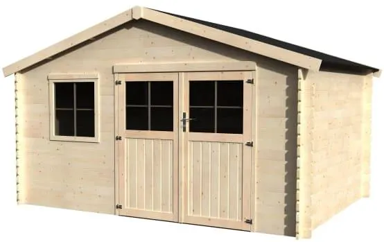 ABRI DE JARDIN BOIS BORÉAL - 8.28 m² utile - 3.98x2.48 m - Ep. 28 mm - Couleur : naturel - Décor et Jardin