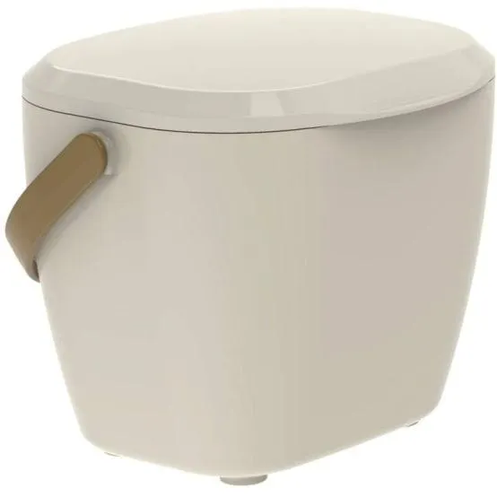 Seau à compost Bokashi plastique blanc crème L.21.6 cm l.18.2 cm H.17.7 cm - Hozelock