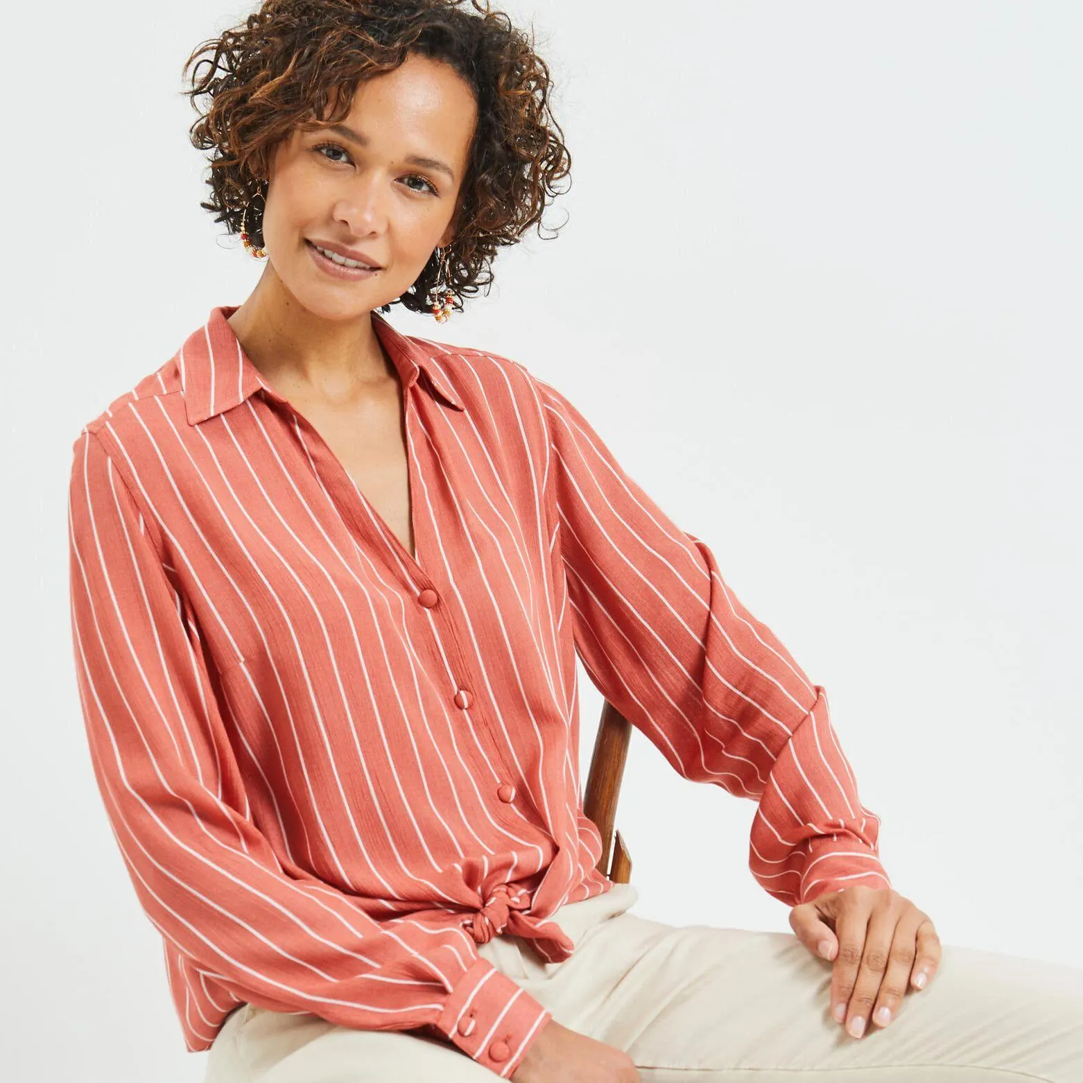 Chemise rayée femme