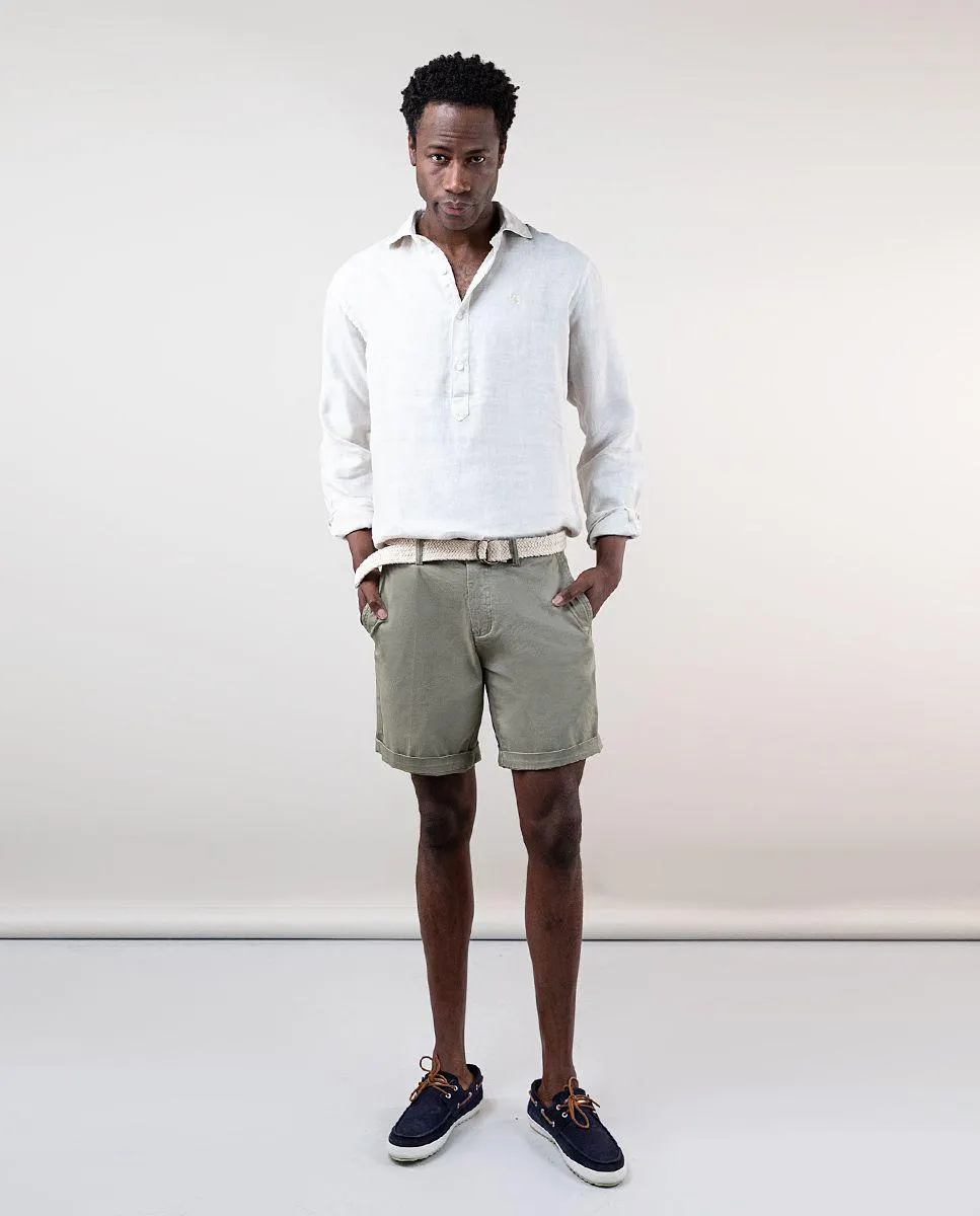 Chemise Polo Lin Beige