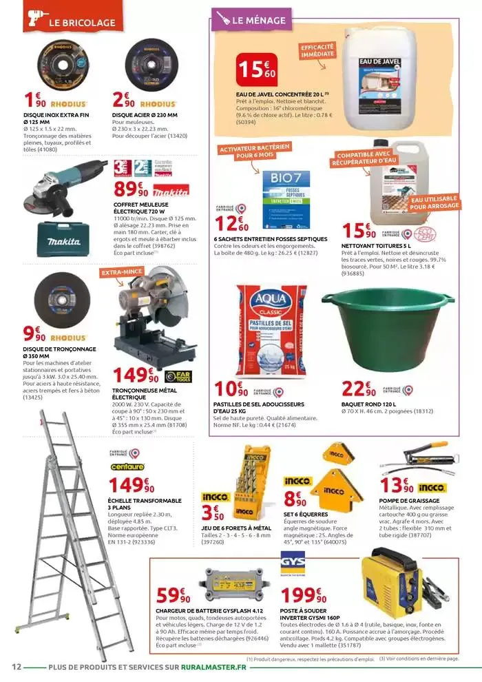 MOTOCULTURE - JARDINAGE - BRICOLAGE - DROGUERIE - ANIMALERIE du 3 mars au 29 mars 2025 - Catalogue page 12