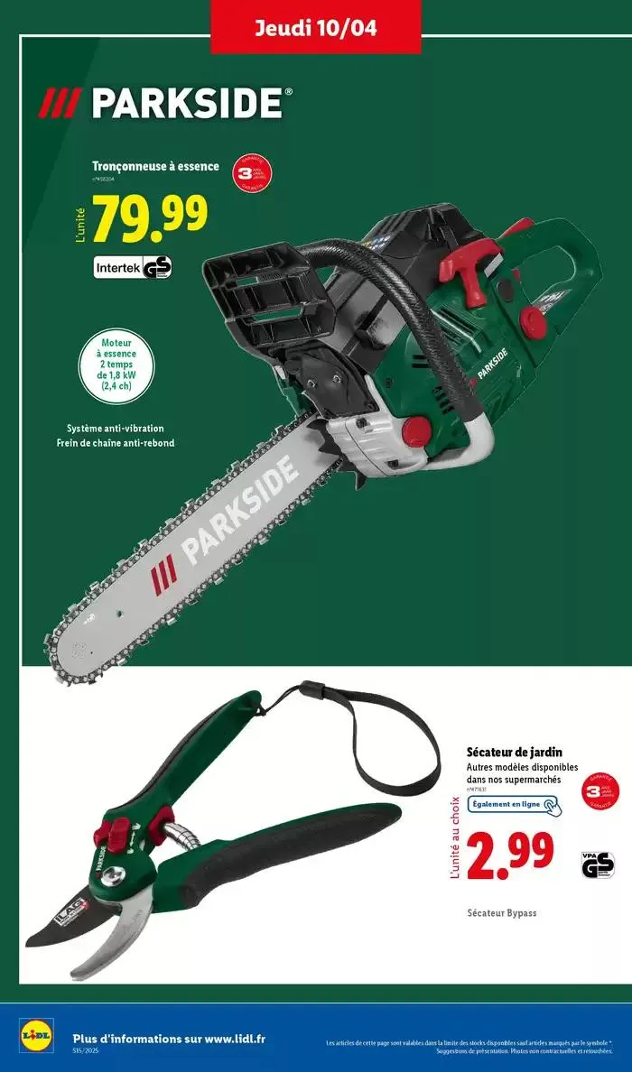 Profitez des offres pour votre extérieur chez Lidl ! du 10 avril au 14 avril 2025 - Catalogue page 10