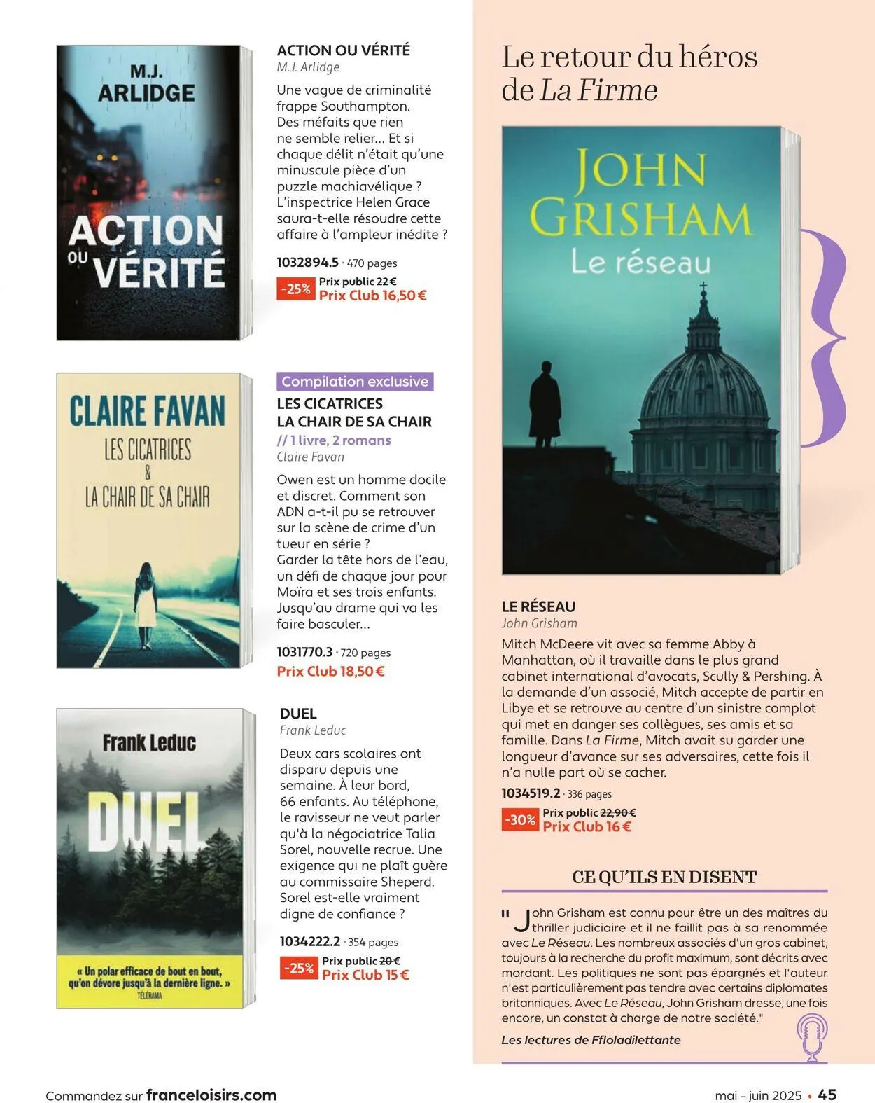 France Loisirs du 1 mai au 30 juin 2025 - Catalogue page 45