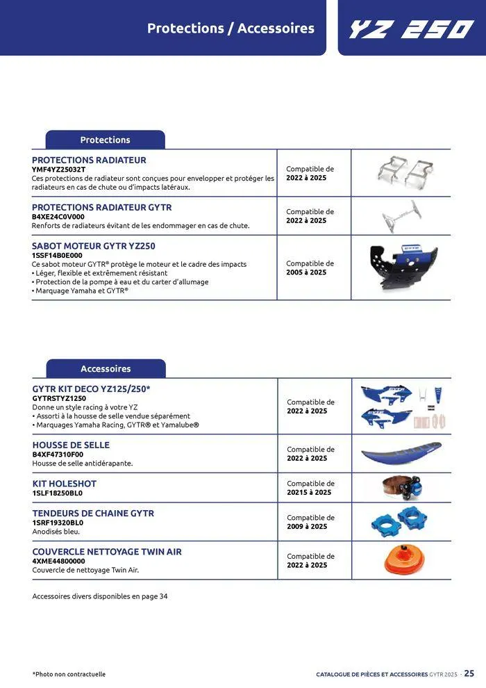 Catalogue Yamaha Motos - Accessoires GYTR Off Road du 23 septembre au 30 avril 2025 - Catalogue page 25