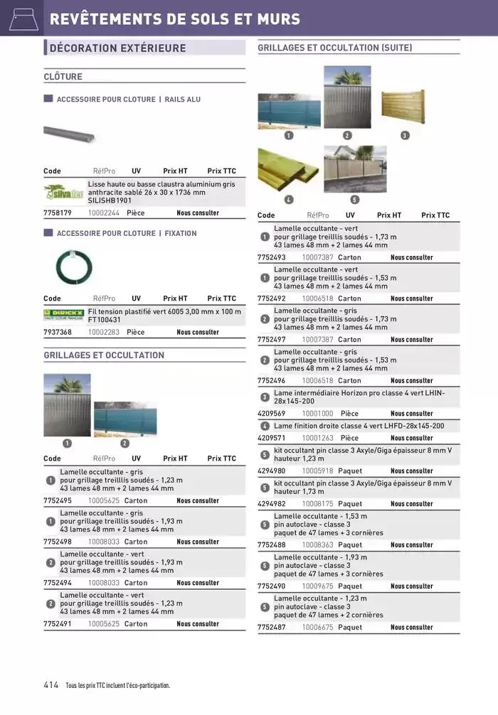 Matériaux 2025 du 1 janvier au 31 décembre 2025 - Catalogue page 414