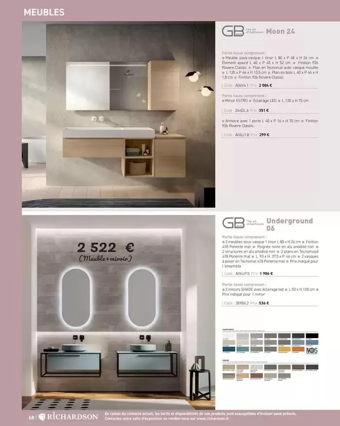 SALLE DE DE BAINS ET CARRELAGE 2025 du 11 avril au 31 décembre 2025 - Catalogue page 70