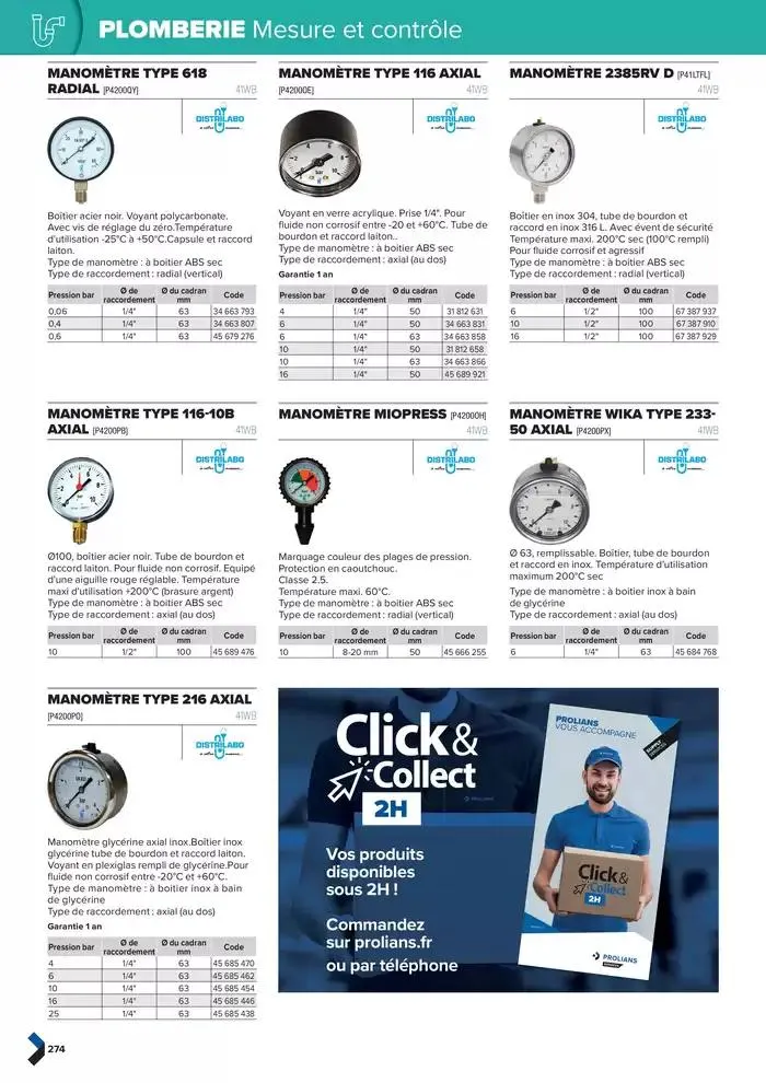Catalogue génie climatique & sanitaire | Édition 2024-2025 du 2 octobre au 31 décembre 2025 - Catalogue page 274