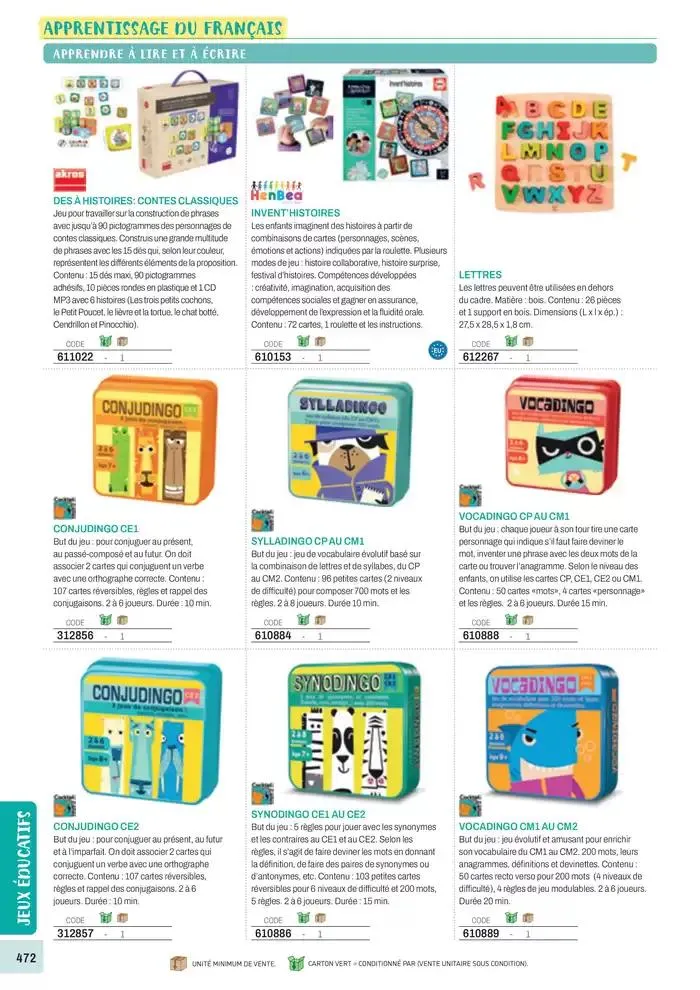 Nos Catalogues Thématiques du 1 janvier au 31 décembre 2025 - Catalogue page 474