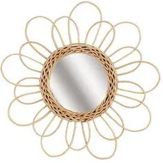 Miroir rotin fleur jungle D 38cm