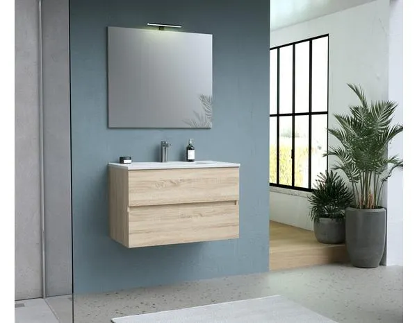 Ensemble meuble + vasque + miroir 80 cm "Arenzano"