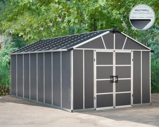 Palram - Abri de Jardin Polycarbonate Yukon avec plancher 17,2m2