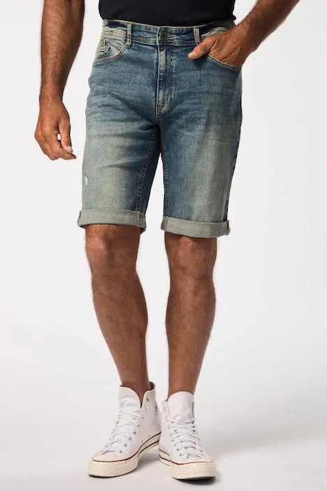 Bermuda en jean ventre confort, technologie FLEXNAMIC®. Coupe 5 poches. Jusqu'au 74.