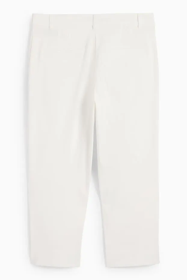 Capri trousers - mid-rise waist - slim fit