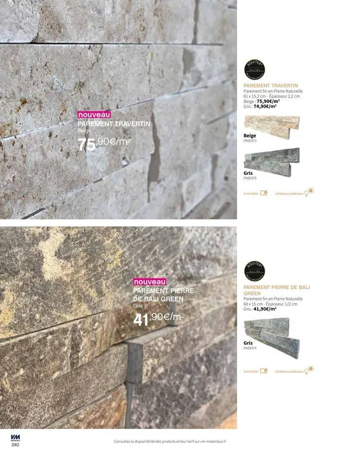 Extériéurs du 14 mars au 20 janvier 2026 - Catalogue page 240