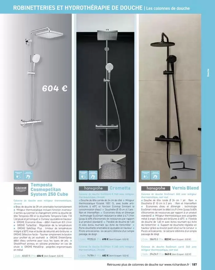 SALLE DE DE BAINS ET CARRELAGE 2025 du 11 avril au 31 décembre 2025 - Catalogue page 189