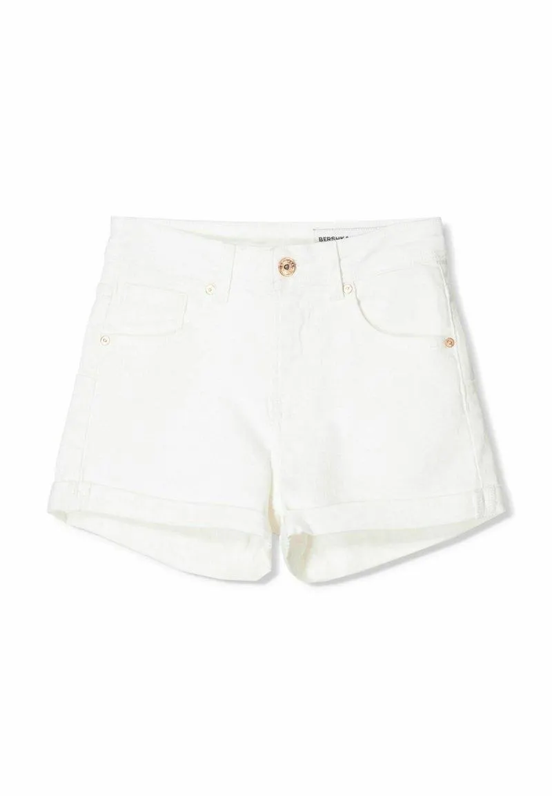 ROLL-UP - Short en jean - white