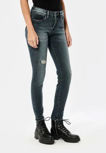 Jean slim gris femme