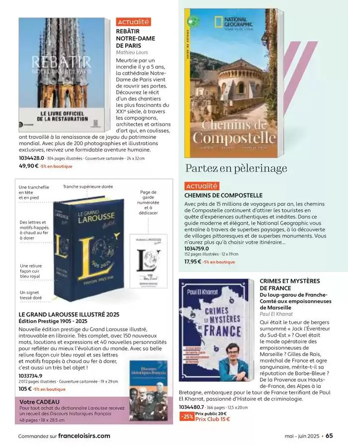 Mai - Juin 2025 du 30 avril au 30 juin 2025 - Catalogue page 65
