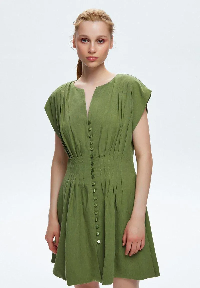 FRONT BUTTONED - Robe de jour - dark green