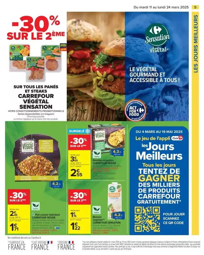 LES JOURS MEILLEURS AVEC LES PRODUITS CARREFOUR du 11 mars au 24 mars 2025 - Catalogue page 7