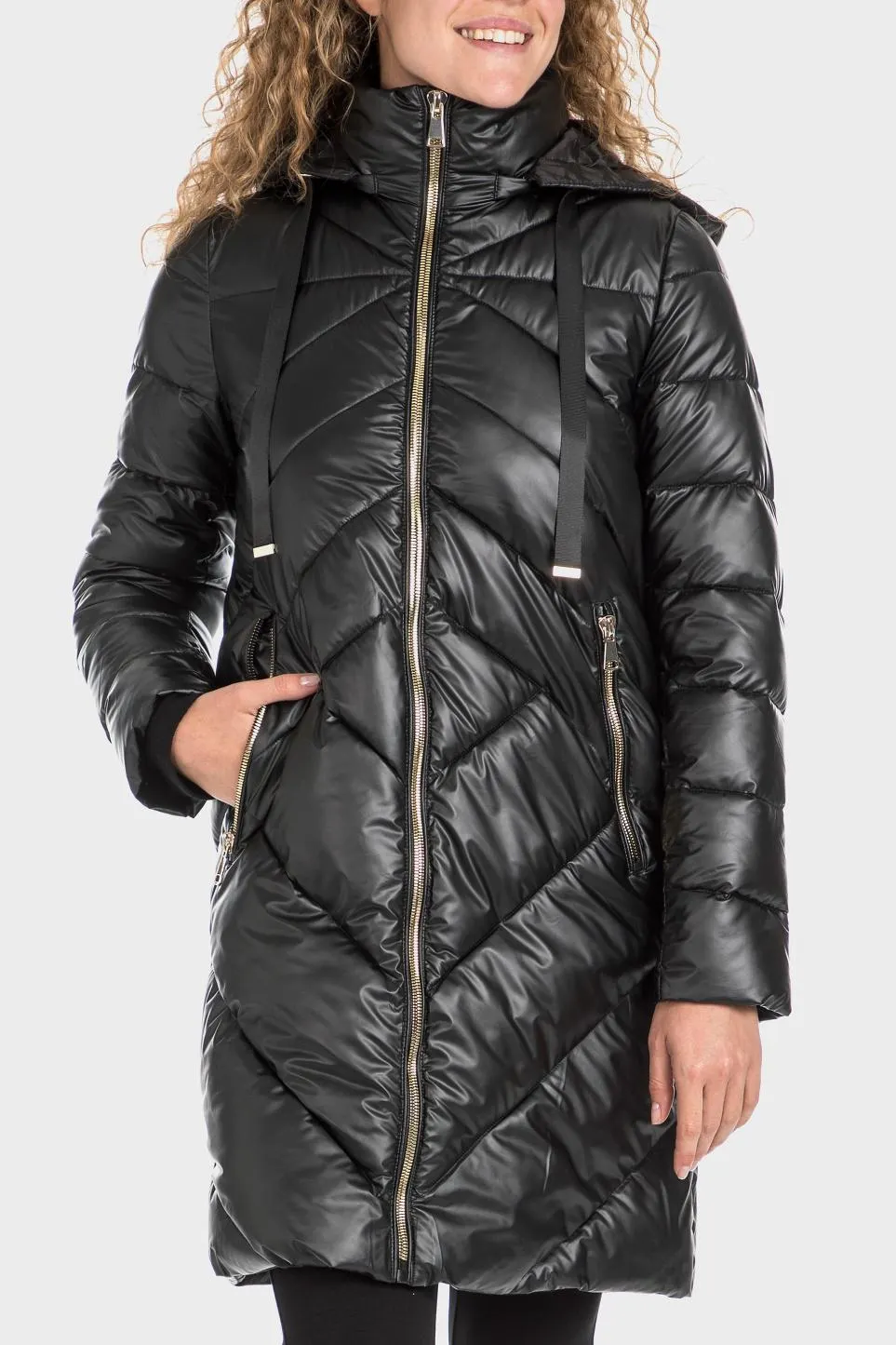 Parka longue fermetures à glissière