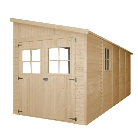 TIMBELA M341+M341G Abri de Jardin en Bois (sans paroi latérale) PLUS LES PLANCHERS IMPRÉGNÉ- 10 m2