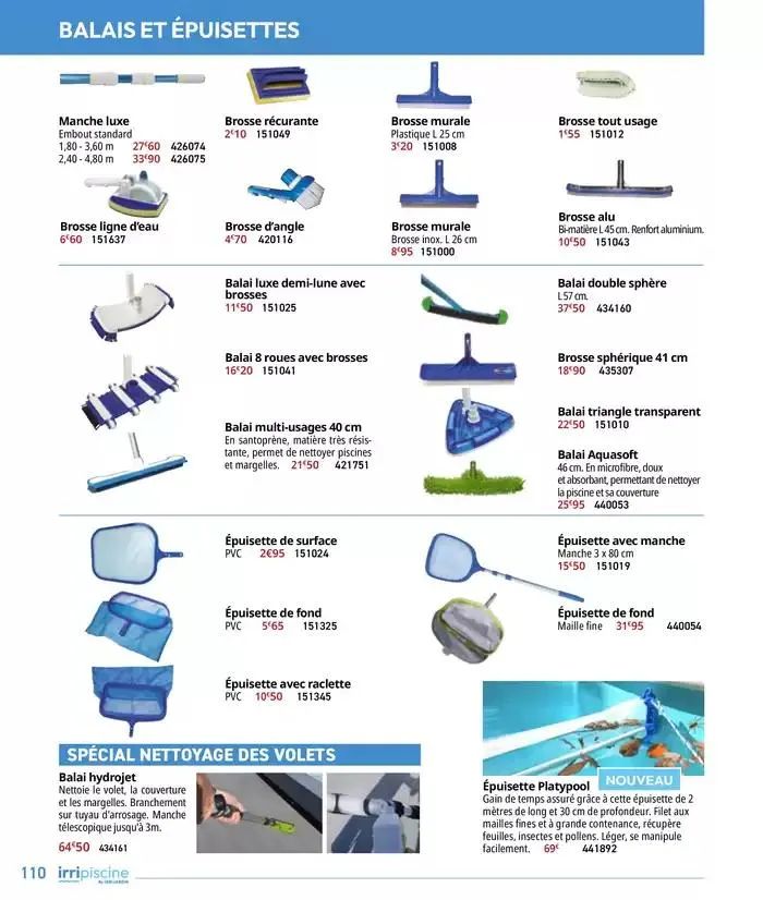 Les plaisir de l'eau Piscine,Spa,Arrosage du 10 mars au 31 décembre 2025 - Catalogue page 110