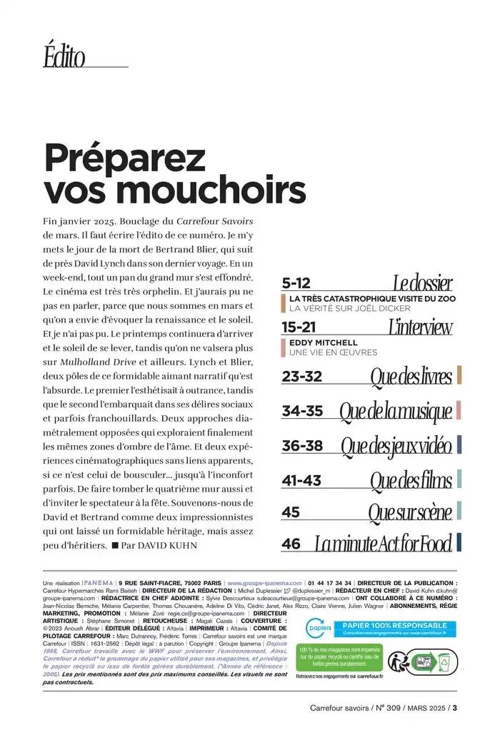 A CHACUN SA CULTURE du 3 mars au 31 mars 2025 - Catalogue page 3