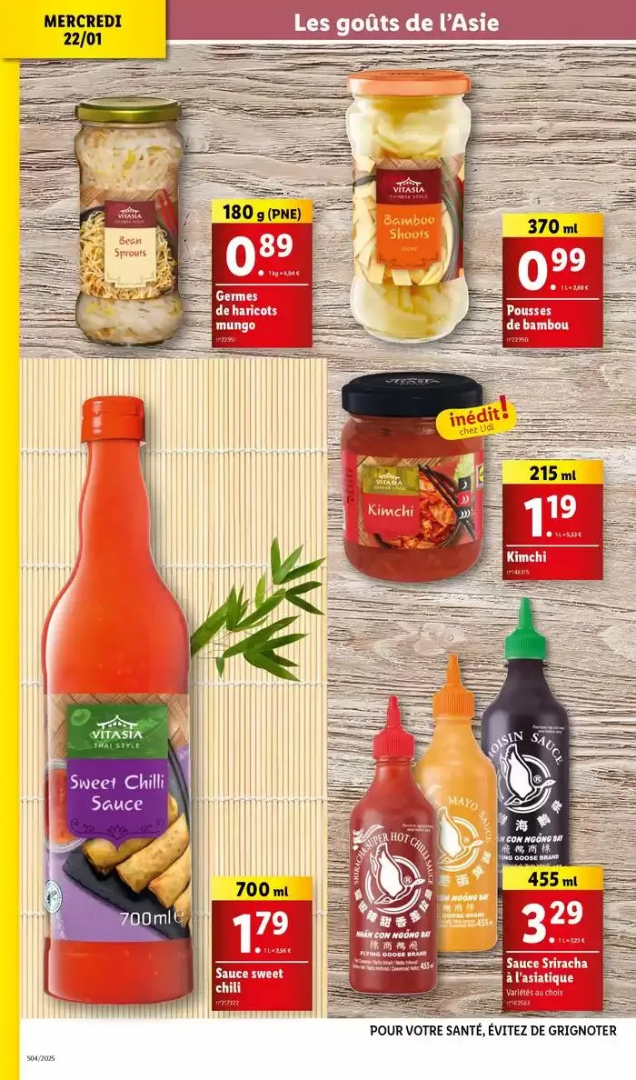 Lidl vous invite à un voyage culinaire en Asie avec leur gamme Vitasia! du 22 janvier au 28 janvier 2025 - Catalogue page 22