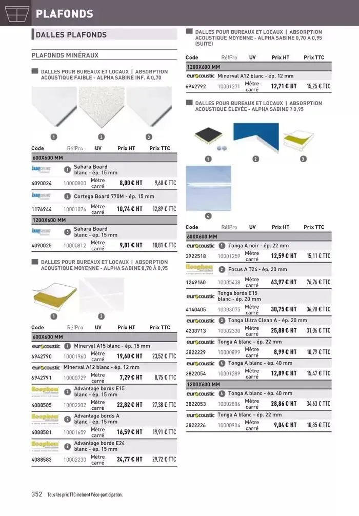 Matériaux 2025 du 1 janvier au 31 décembre 2025 - Catalogue page 352