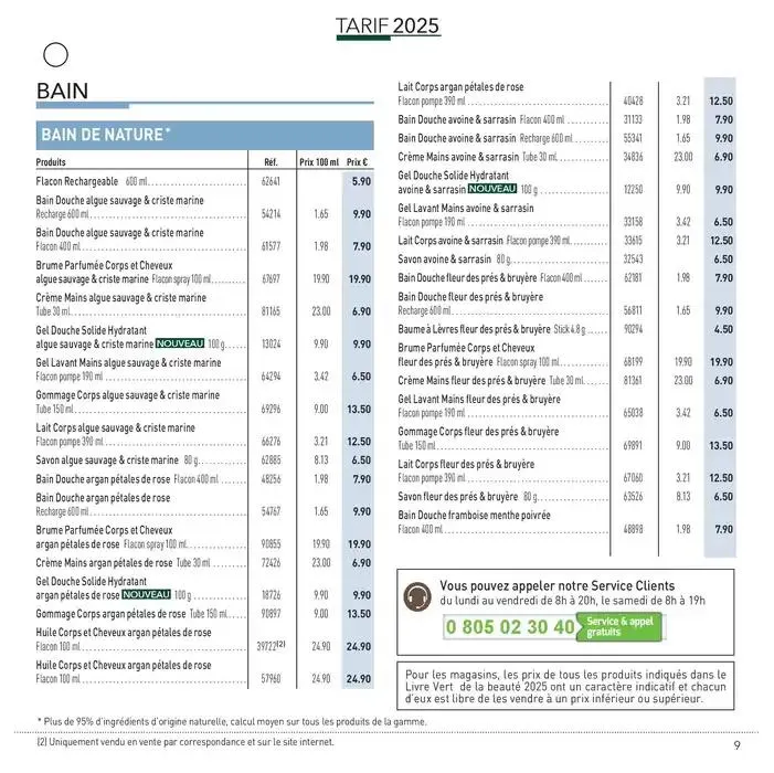 LIVRE VERT DE LA BEAUTÉ 2025 du 23 avril au 31 décembre 2025 - Catalogue page 9