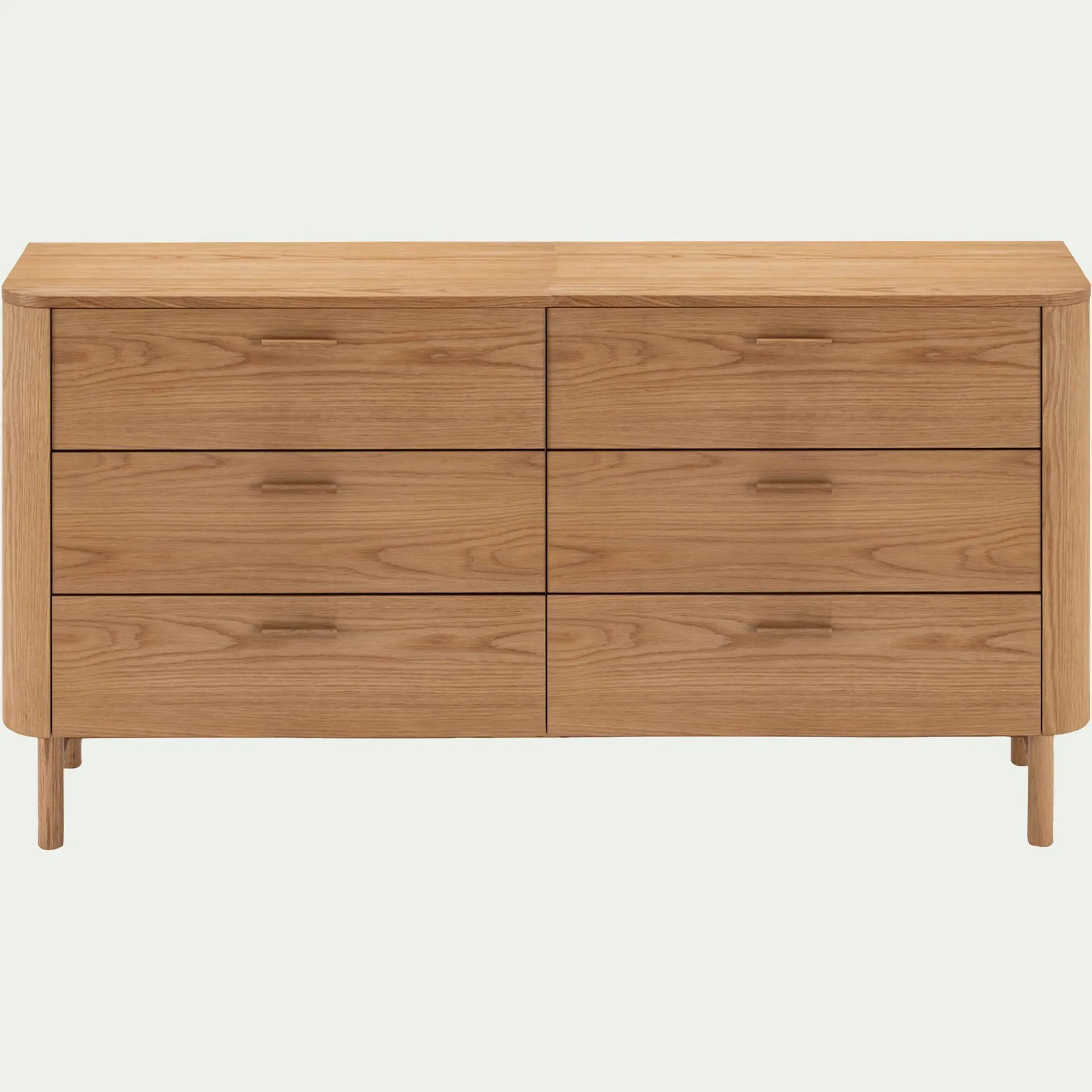 Commode 6 tiroirs en chêne - bois clair