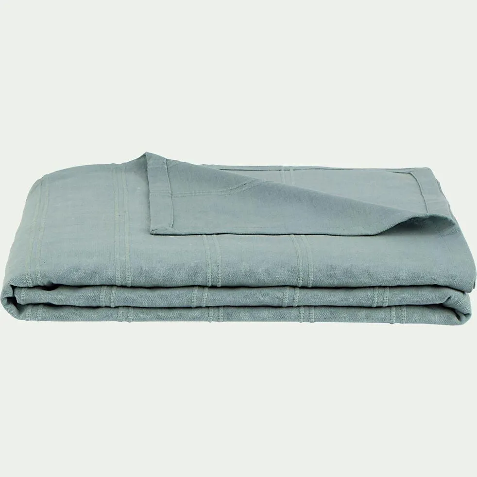 BELCODENE Couvre-lit tissé en coton 180x230cm - bleu calaluna